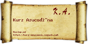 Kurz Azucséna névjegykártya